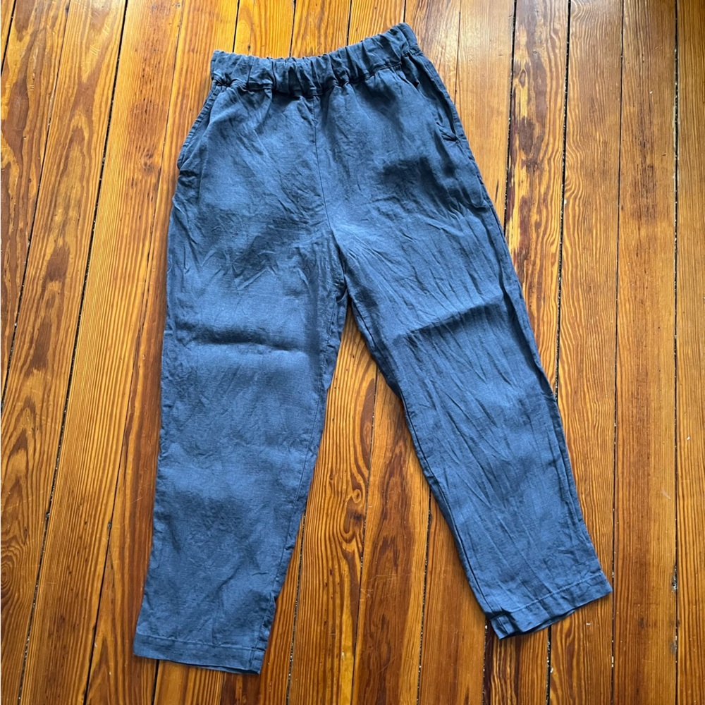 Blue/Grey Linen Pants Handmade M